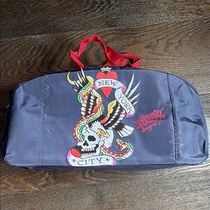 New York City Skull Design ED Hardy Duffel Bag